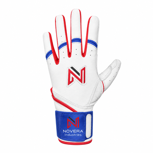 Gants de frappe en cuir pour baseball/softball Novera Industries, fermeture auto-agrippante, options de logo et de couleur personnalisées, gants d'entraînement pour adultes - Product Image 1