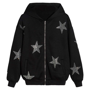 Sudadera con Capucha de Invierno para Hombre, Moderna, con Pedrería, 100% Algodón, Tela Suave de Primera Calidad, Diseño Brillante, Perfecta para Ropa Casual de Calle - Product Image 1