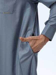 Túnica Musulmana para Hombre, Thobe, Jubba, Thoub, Abaya, Kaftan Árabe Saudí, Vestido Liso, Thoub Masculino - Product Image 6