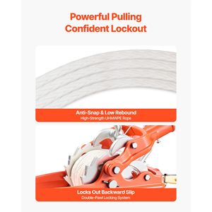 Estrattore di Potenza per Carichi Pesanti da 3000 kg con Corda da 10,7 m di Diametro 0,3, Capacità di Carico 12000 libbre, Estrattore a Fune 12V con 2 Ganci - Product Image 3