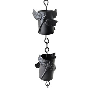Chaîne de pluie décorative Libellule et Bol, remplacement de gouttière en fer noir, récupérateur d'eau de pluie pour maison et jardin - Product Image 1