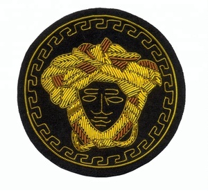 Handmade Embroidered Custom Made Bullion Wire Royal <b>Crown</b> Patches 3D Embroidery Golden &<b>Silver</b> Fashion Badges For Uniform - Product Image 2