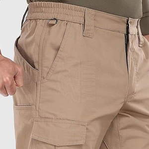 Pantalon cargo droit pour homme tendance - Coupe ample, confortable, respirant, léger, 100% coton, pantalon décontracté de haute qualité, lavé - Product Image 2