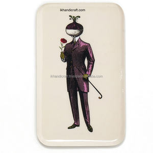 Plateau à bibelots rectangulaire moderne en métal de haute qualité, à motif damier, Artishow, émail transparent, multifonctionnel, suspendable et mobile, Ramadan - Product Image 4