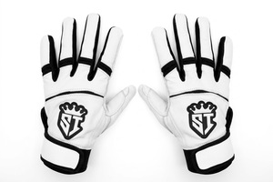 Hot Sale Leather Baseball Batting Gloves Full Finger Ambidextrous <b>Hook</b> & Loop Closure Excellent Grip Custom GLOVES - Product Image 2