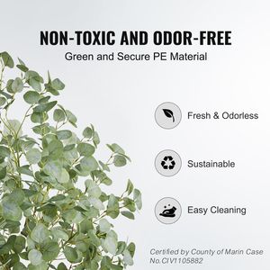 Albero di Eucalipto Artificiale Alto 1,8 Metri in PE Sicuro con Protezione Anti-Ribaltamento, Pianta Finta Realistica a Bassa Manutenzione - Product Image 3