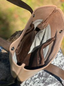 Bolso Tote Portátil de Cuero Genuino con Pelo de Vaca, para Mujer, con Bordado y Cierre de Cremallera LHTB-0029 - Product Image 5