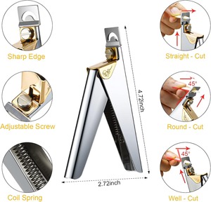 Ensemble professionnel de coupe-ongles en acier inoxydable, à mâchoires plates, ouverture large, lame tranchante, outils de manucure pour doigts, style luxueux pour adultes - Product Image 3