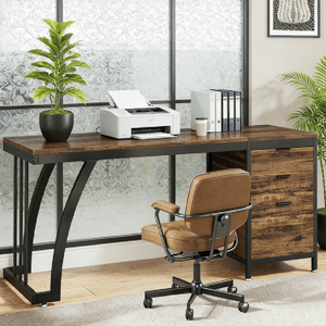 Tavolo per Laptop in Legno Massello per Ufficio o Soggiorno, Scrivania per Computer da Camera da Letto - Product Image 1