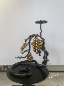 Sculpture en fer Khang Hung Phat en forme de raisin, nickelé noir, moulage 3D complet, impression numérique, décoration artistique, décoration intérieure - Product Image 2