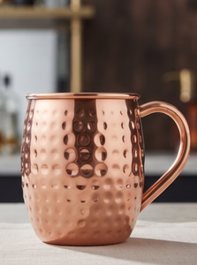 Custom Handcrafted Rounded Belly Hammered Pure <b>Copper</b> Moscow Mule Mug Metal Drinking Cup Bar <b>Accessories</b> - Product Image 2
