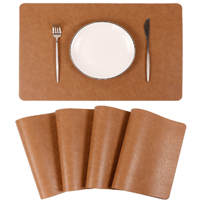 Napperons ovales modernes en tissu antidérapants noirs et sets de table pour salle à manger - Product Image 4