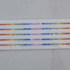 3x5mm Naturel Multi Saphir Facettes Forme Ovale Bande de Pierres Précieuses Libres Certifié Saphir Arc-en-ciel Parure de Bijoux Grossiste - Product Image 2