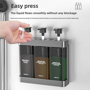 Distributeur de savon mural 3-en-<span class=keywords><strong>1</strong></span> automatique et manuel OEM 300-500 ml pour hôtel et maison – Gel douche, shampoing, après-shampoing - Product Image 4