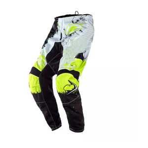 Pantalon de course moto pour homme, blanc, noir, jaune fluo, impression par sublimation, séchage rapide, toutes saisons - Product Image 1