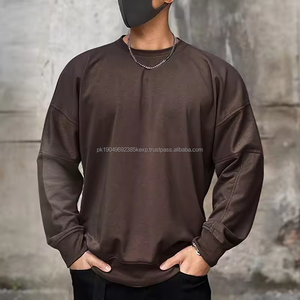 Otoño recién llegados personalizado francés Terry forrado Patchwork cuello redondo sudaderas con capucha y sudaderas para hombres - Product Image 4