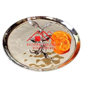 2025 Best-seller Plateau de service alimentaire en métal fait à la main Plateau de service pour aliments et boissons fini miroir - Product Image 6
