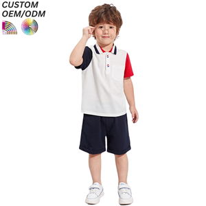 Latest Boys Girls Eco-friendly Knitted <b>Compressed</b> Polo Shirt Student Uniform Short Sleeve Yarn Dyed Collar Pique Mesh Golf - Product Image 3