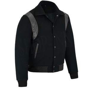 2025 OEM Premium Crocheted Canvas Shell Wool Hooded <b>Waterproof</b> Windproof Reversible Varsity <b>Jacket</b> Unisex Customizable Colors - Product Image 3