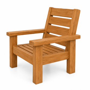Fauteuil de jardin moderne en teck massif, imperméable, écologique et confortable pour terrasse, hôtel, école, parc, usage intensif - Product Image 3