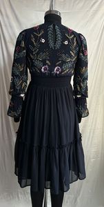 Women Fancy Casual <b>Summer</b> <b>Dress</b> Hand Embroidery Polyester Full Sleeve Midi Knee Length Evening Party Wear <b>Dresses</b> for Women - Product Image 4