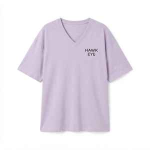 T-shirt ample à col en V pour femme, lavande, manches courtes, 100% coton jersey, coupe ample, printemps été, haut décontracté - Product Image 6