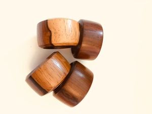 Mango Wood <b>Modern</b> Luxury Geometric Napkin Ring Holder Set Eco-Friendly Durable Custom Logo Wedding Party <b>Dining</b> <b>Table</b> Events - Product Image 3