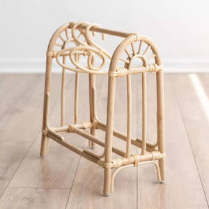 Porte-vêtements pour poupées, design charmant, rail en rotin pour vêtements de poupée, fait main, jouet pour enfants - Product Image 3