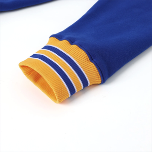 Oakwood Blue & <b>White</b> Fleece Thick Winter Varsity <b>Cardigan</b> Sweater V Neck Button Knit Ribbed Cuffs Unisex Retro Streetwear - Product Image 4