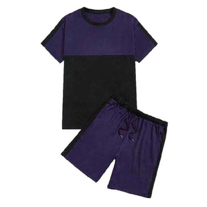2026 Custom Brand Men's Casual Vintage Sweat Suit Anti-Wrinkle <b>Knitted</b> Tracksuits Pocket Leopard Pattern Top Tee Short <b>Set</b> - Product Image 3