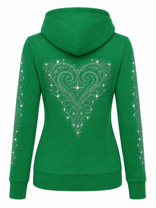 Women's 2026 <b>Rhinestone</b> Hoodie Casual Hooded Sweatshirt Lightweight Long Sleeve <b>Jacket</b> Soft Comfortable Everyday - Product Image 2