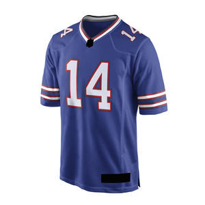 Maillot de football américain bleu GLOWING NEON INDUSTRY respirant, séchage rapide, grande taille, logo personnalisé brodé, lettres unies - Product Image 1