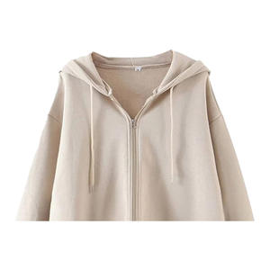 Robe Sweatshirt Décontractée d'Hiver Personnalisée pour Femme en Coton/Fibre de Bambou, Écologique, Respirante, Coupe-Vent, à Capuche Gaufrée - Product Image 2