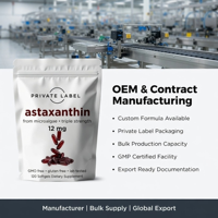 Astaxanthine en vrac 12 mg en capsules molles, extrait de microalgues, OEM ODM, marque privée, fabricant GMP