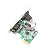 Carte d'extension série PCIE 2 ports, adaptateur de port COM PCI Express vers DB9 série industrielle RS232 pour ordinateur de bureau