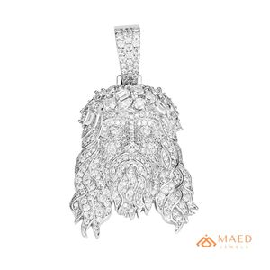 Collar con Colgante de Cabeza de León de Plata de Ley 925 con Moissanita, Joyería de Moda para Hombre y Mujer, Colgante Fino Estilo Nueva York, Estilos Modernos - Product Image 1