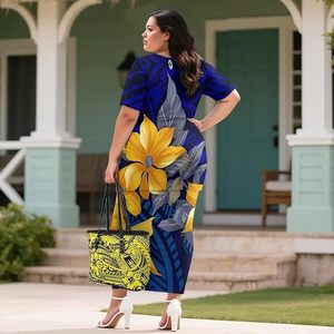 Conjunto de 2 Piezas Samoa Puletasi para Mujer, Vestido Maxi Tribal Polinesio, Vestido de Playa Hawaiano, Atuendos para Vacaciones en la Isla - Product Image 3