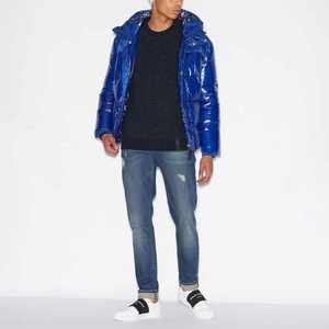 2026 High Quality <b>men</b> jackets Embroidery Logo Shiny Puffer Winter Jacket - Product Image 4