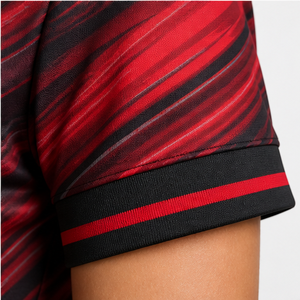 Polo de Manga Corta con Logotipo Personalizado para Mujer, Negro y Rojo, Diseño Diagonal, Secado Rápido, Sublimación, Ropa Deportiva de Golf - Product Image 5