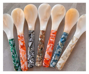 Eco Friendly Handmade Mother of Pearl Spoon with Various Designs and Sizes - Product Image 1