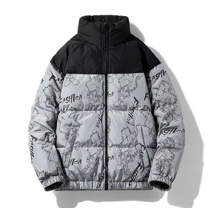 Hot Sale High Quality Men's Puffer <b>Jacket</b> Stand Collar Customizable Logo Windproof Breathable Cotton Filled Customized Colors - Product Image 3