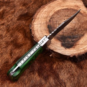 Nordic Forge Damascus Steel Folding <b>Knife</b> Back <b>Lock</b> Pakka wood Handle Sheath Pocket EDC Camping Hunting <b>Knife</b> - Product Image 2