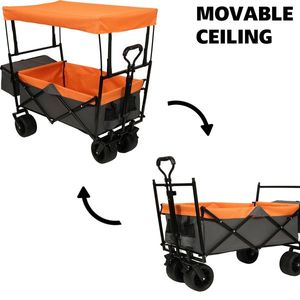 Vagoneta Plegable Ligera de 480 Libras con Toldo, Ruedas Todoterreno de 7 Pulgadas, Carrito de Camping Plegable de Gran Capacidad - Product Image 5