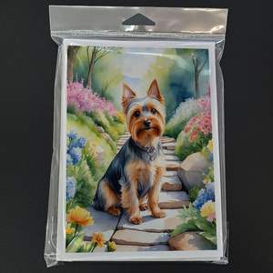 Lunatique A7 Taille 5x7 Silky Terrier Spring Path Cartes vierges Pack de 8 avec enveloppes Cartes de voeux - Product Image 3