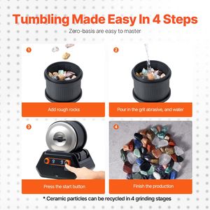 Kit Tumbler da 4 libbre con 9 velocità e detergente per gioielli con Timer da 9 giorni e lucidatrice inclusa la grana - Product Image 6