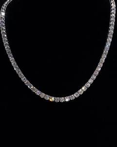 Round Lab Grown Tennis Necklace Wholesale VVS1 925 <b>Silver</b> 14k 18k Gold Iced Out Alternating Mix Hip Hop style <b>Choker</b> Supplier - Product Image 2