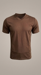 Camiseta de algodón ajustada para hombre, cuello en V, media manga, suave, elástica, informal, ligera, para verano - Product Image 2