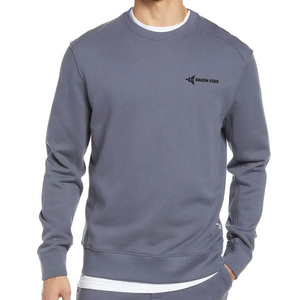 DAIZEN STAR Men's Crew Neck Pullover Sweatshirt 100% Cotton Fleece Striped Lined Regular Fit Casual Autumn Breathable - Product Image 1