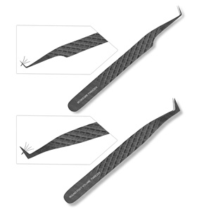 Agarre fuerte de acero inoxidable Extensión de pestañas de alta elasticidad Agarre de diamante Pinzas en forma de delfín Punta de fibra Etiqueta privada - Product Image 2