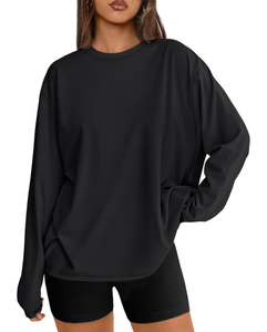 Camiseta de Manga Larga para Mujer, Impresión de Logotipo Personalizado, Bordado, Algodón, Fabricante y Proveedor de Prendas OEM ODM - Product Image 1